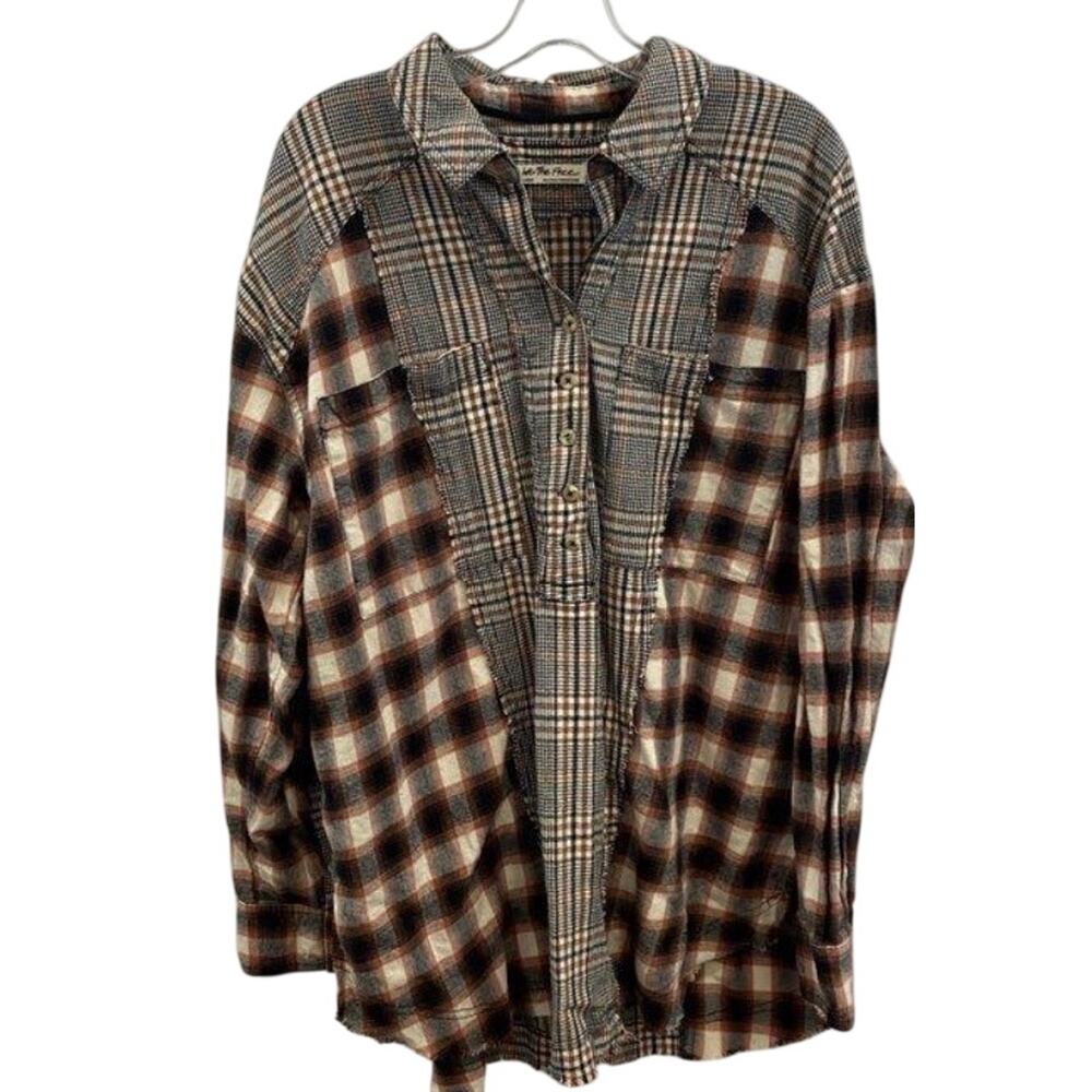 NWOT / Free People / Wildfire Plaid Top / sz L - Picture 3 of 6